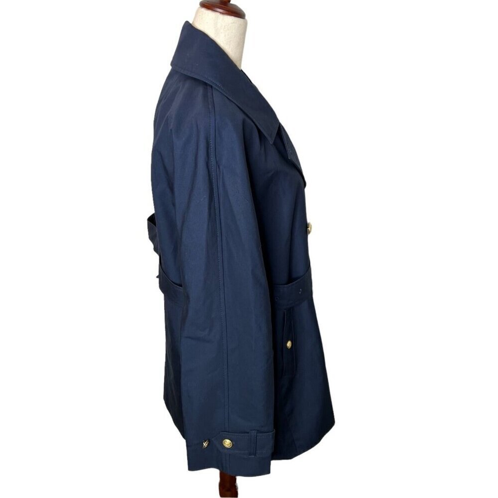 J.Crew $298 Short Trench Coat Navy Bllue Size XXS BJ979 - Picture 6 of 8